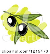 Poster, Art Print Of Black Olives With Leaves 4