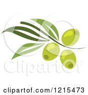 Poster, Art Print Of Green Olives With Leaves