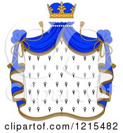 Clipart Of A Crown And Royal Mantle With Blue Drapes Royalty Free Vector Illustration