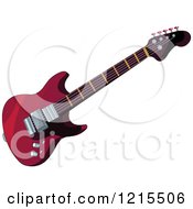 Clipart Of A Red Electric Guitar Royalty Free Vector Illustration
