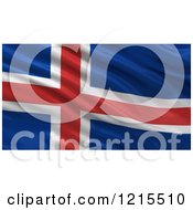 Clipart Of A 3d Waving Flag Of Iceland With Rippled Fabric Royalty Free Illustration