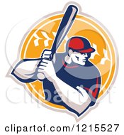 Poster, Art Print Of Baseball Player Batting Over A Ball