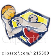 Poster, Art Print Of African American Basketball Player Throwing A Ball