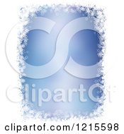 Clipart Of A White Snowflake And Star Border Framing Blue Copyspace Royalty Free Vector Illustration