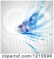 Poster, Art Print Of Blue Abstract Swoosh With Flares And Light