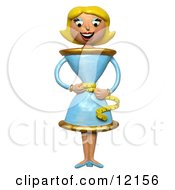 Clay Sculpture Clipart Skinny Teacup Woman Measuring Her Waist Royalty Free 3d Illustration