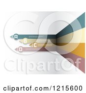 Clipart Of A Corner Curve Of Stripes And Infographic Arrows Royalty Free Vector Illustration by KJ Pargeter