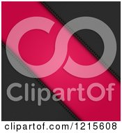 Clipart Of A Pink Diagonal Strap With Black Leather And Stitching Royalty Free Vector Illustration