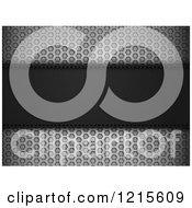 Clipart Of A Black Leather Panel Over 3d Metal Mesh Royalty Free Vector Illustration