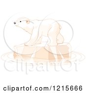 Clipart Of A Cute Polar Bear On Floating Ice Royalty Free Vector Illustration