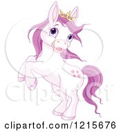 Poster, Art Print Of Cute Purple Princess Pony Rearing