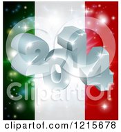 Poster, Art Print Of 3d 2014 And Fireworks Over An Italy Flag