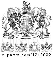 Poster, Art Print Of Black And White Heraldic Crests