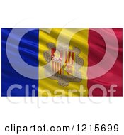 Poster, Art Print Of 3d Waving Flag Of Andorra With Rippled Fabric