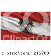 Poster, Art Print Of 3d Waving Flag Of Austria With Rippled Fabric