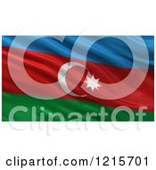 Poster, Art Print Of 3d Waving Flag Of Azerbaijan With Rippled Fabric
