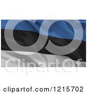 3d Waving Flag Of Estonia With Rippled Fabric