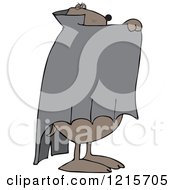 Clipart Of A Halloween Dog Hiding Behind A Cape In A Vampire Dracula Costume Royalty Free Vector Illustration