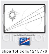 Poster, Art Print Of Coloring Page And Sample For A Marshall Island Flag