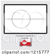 Clipart Of A Coloring Page And Sample For A Greenland Flag Royalty Free Vector Illustration