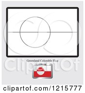 Poster, Art Print Of Coloring Page And Sample For A Greenland Flag