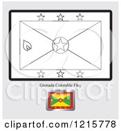 Poster, Art Print Of Coloring Page And Sample For A Grenada Flag