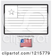 Clipart Of A Coloring Page And Sample For A Liberia Flag Royalty Free Vector Illustration