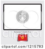 Poster, Art Print Of Coloring Page And Sample For A Kyrgyzstan Flag