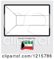 Poster, Art Print Of Coloring Page And Sample For A Kuwait Flag