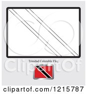 Clipart Of A Coloring Page And Sample For A Trinidad And Tobago Flag Royalty Free Vector Illustration