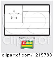 Clipart Of A Coloring Page And Sample For A Togo Flag Royalty Free Vector Illustration