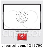 Clipart Of A Coloring Page And Sample For A Tunisia Flag Royalty Free Vector Illustration