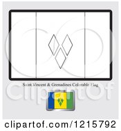 Clipart Of A Coloring Page And Sample For A Saint Vincent And Grenadines Flag Royalty Free Vector Illustration