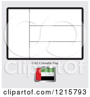 Clipart Of A Coloring Page And Sample For A UAE Flag Royalty Free Vector Illustration by Lal Perera