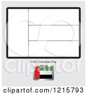 Poster, Art Print Of Coloring Page And Sample For A Uae Flag