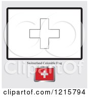Clipart Of A Coloring Page And Sample For A Switzerland Flag Royalty Free Vector Illustration