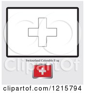 Poster, Art Print Of Coloring Page And Sample For A Switzerland Flag