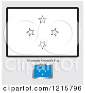 Clipart Of A Coloring Page And Sample For A Micronesia Flag Royalty Free Vector Illustration