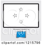 Poster, Art Print Of Coloring Page And Sample For A Micronesia Flag