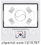 Poster, Art Print Of Coloring Page And Sample For A South Korea Flag