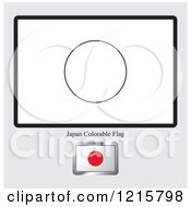 Clipart Of A Coloring Page And Sample For A Japan Flag Royalty Free Vector Illustration