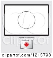 Poster, Art Print Of Coloring Page And Sample For A Japan Flag