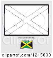 Clipart Of A Coloring Page And Sample For A Jamaica Flag Royalty Free Vector Illustration