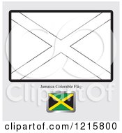 Poster, Art Print Of Coloring Page And Sample For A Jamaica Flag