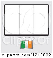 Clipart Of A Coloring Page And Sample For An Ireland Flag Royalty Free Vector Illustration