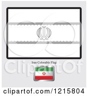 Poster, Art Print Of Coloring Page And Sample For An Iran Flag