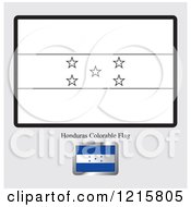 Clipart Of A Coloring Page And Sample For A Honduras Flag Royalty Free Vector Illustration