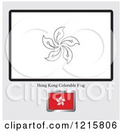 Clipart Of A Coloring Page And Sample For A Hong Kong Flag Royalty Free Vector Illustration