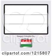 Poster, Art Print Of Coloring Page And Sample For A Hungary Flag