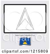 Clipart Of A Coloring Page And Sample For A Saint Lucia Flag Royalty Free Vector Illustration